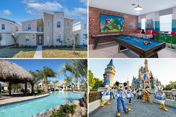 Modern villa near Disney w/ themed game room & resort pool!