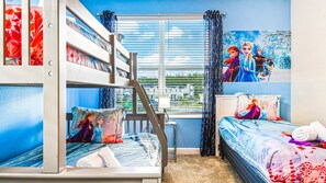 Experience a comfortable stay in our Elsa inspired room with three beds, offering you the perfect space to relax and recharge after a day of adventure.