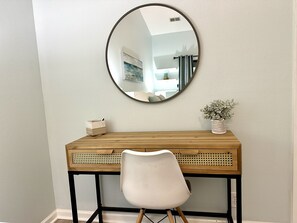 Dedicated workspace, which also doubles as a vanity