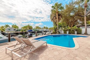 Heated pool by the water