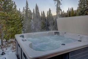 Forest views from the hot tub.