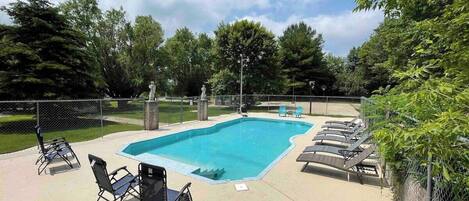 View of pool seating for 12