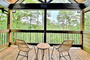 Private deck off the Master Bedroom to enjoy the calming sounds of the river.