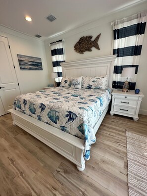Top floor, master bedroom. King size bed. 
