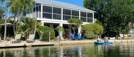 Canalside view with 60 foot seawall