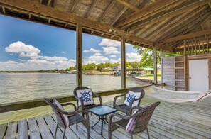 Private Boat Dock | On-Site Lake Livingston Access | Outdoor Entertainment Areas