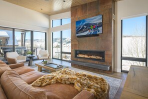 Relax by the fireplace and unwind