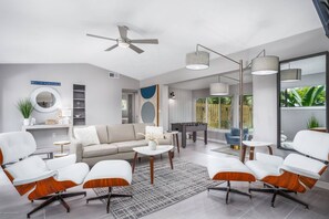 Newly added high quality furnishings with 5 Smart TV's throughout the home!