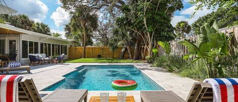 Enjoy your own private, saltwater swimming pool! (Heat extra, just ask us)