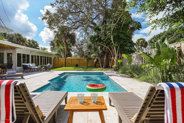 Enjoy your own private, saltwater swimming pool!  (Heat extra, just ask us)