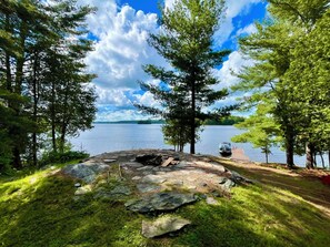 View of the lake from the firepit.