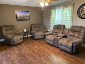 Living Room - 4 recliners 55" tv