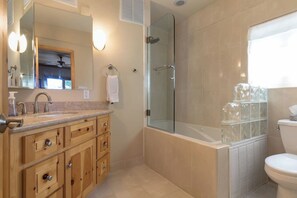 First Primary suite bathroom with jetted tub