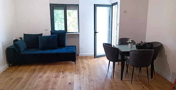 Salon and balcony door