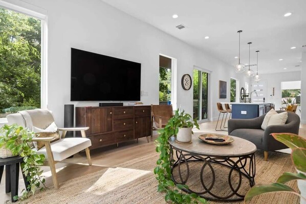 Living room with smart TV