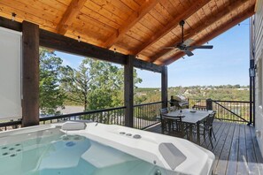 Private hot tub off the side deck