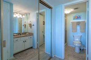 Spacious closet in master bathroom