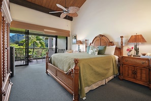Comfortable king-sized bed with your own private lanai.