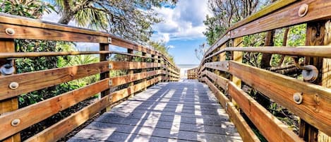 Path to the beach. 180 yards from the villa.