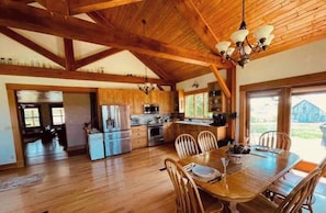 Dining and kitchen area in the Great Room