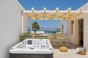 Relish the scenic beauty from the property, complemented by the luxury of an exterior jacuzzi