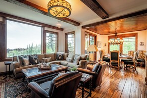 Great room with gorgeous hardwood flooring