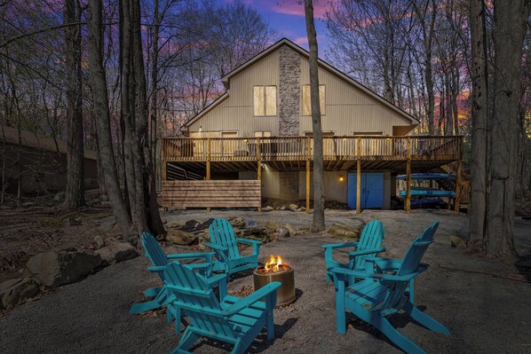 The expansive deck covers from front door to back porch. 