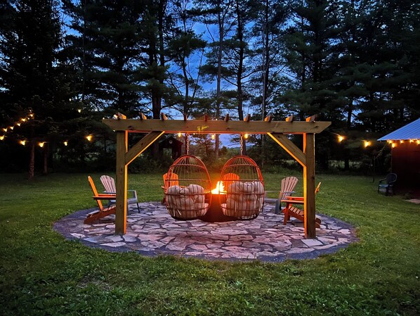 Backyard firepit available mid May to mid October