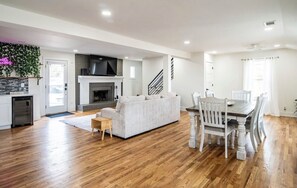 Open concept living room and dining area