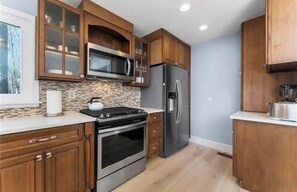 Kitchen with stainless steal appliances 