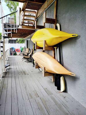 2 Kayaks and one canoe to use anywhere,on site or to use at beaches nearby