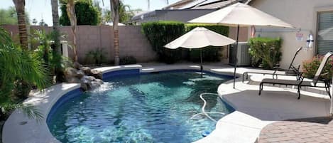 The professionally maintained pool is the perfect place to cool off on a hot day.