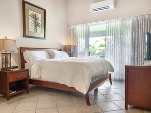 Enjoy a crisp, luxurious king bed after a day exploring Maui