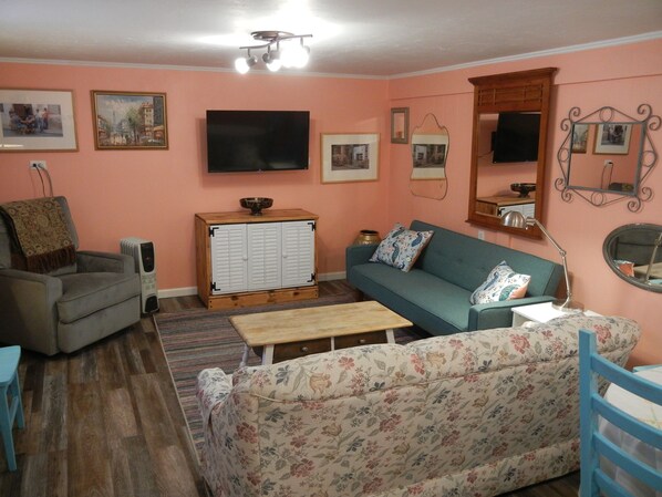 Cozy living room with futon