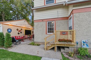 North entry and east patio space.  Security and patio lights available.