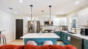 Open Kitchen - with seating for 2 at kitchen island.