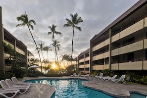 Pool at sunset