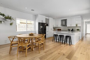 Modern kitchen and dining area