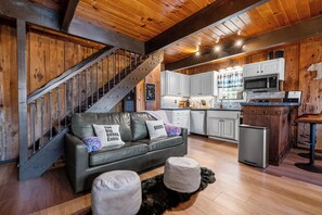 The staircase leads to the other 2 themed bedrooms upstairs.