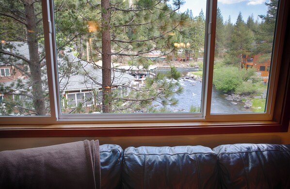 Stunning views from the living room of the Truckee River and the River Ranch 