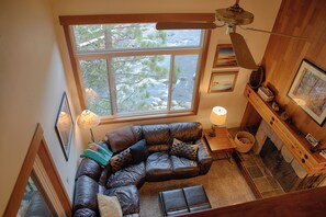 Overlooking the living room, from the loft