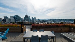 Spectacular 270 degree Seattle views for the shared rooftop deck. with BBQ and firepit