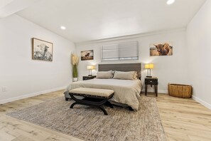 King bed in the primary bedroom