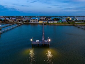 Pier Aerial View at Dusk