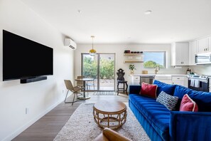 Lots of natural sunlight brightens up the space during the day
