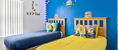 One of the 2 Minions-themed bedrooms
