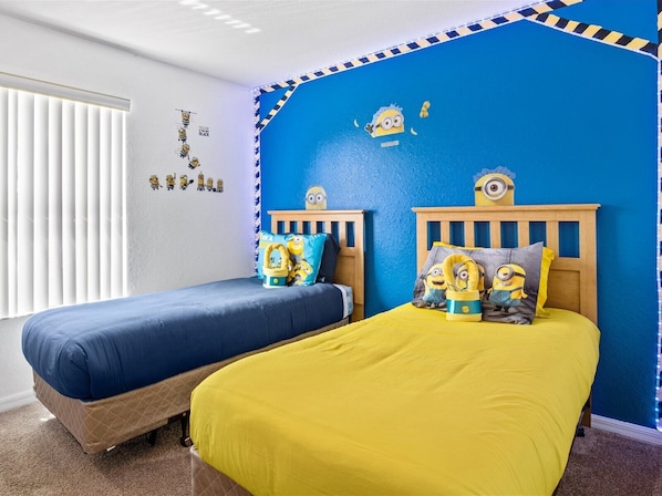 One of the 2 Minions-themed bedrooms