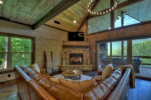 Main level living area with large sectional for the whole fam!
