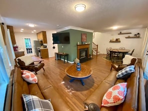 Kitchen, Living Area, & Dining Area