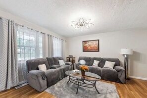 Living Room | Queen Air Mattress Available | Central A/C